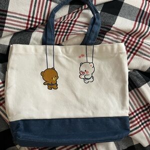 Milk & Mocha Tote Bag 🤍🤎 Barely used and moving so selling things :)